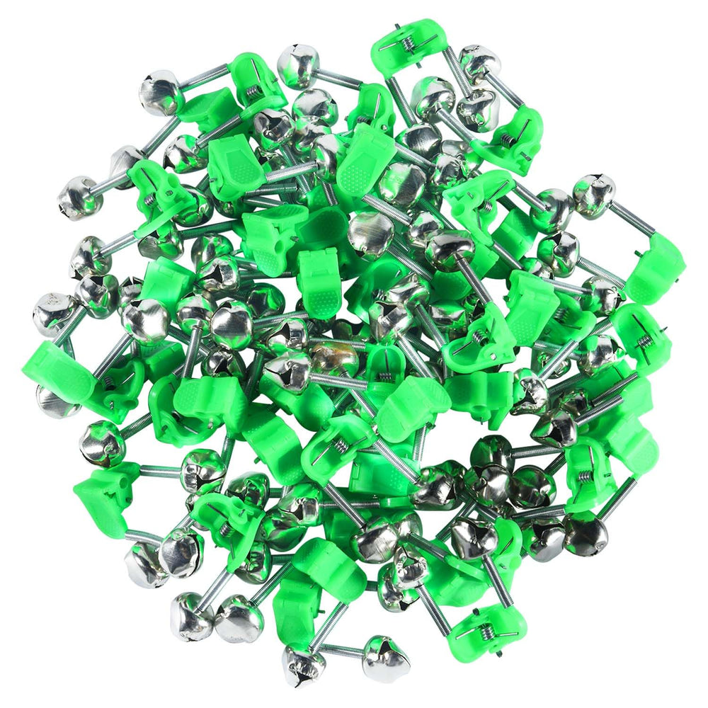 KISEER fishing bell clips attached to a green fishing rod