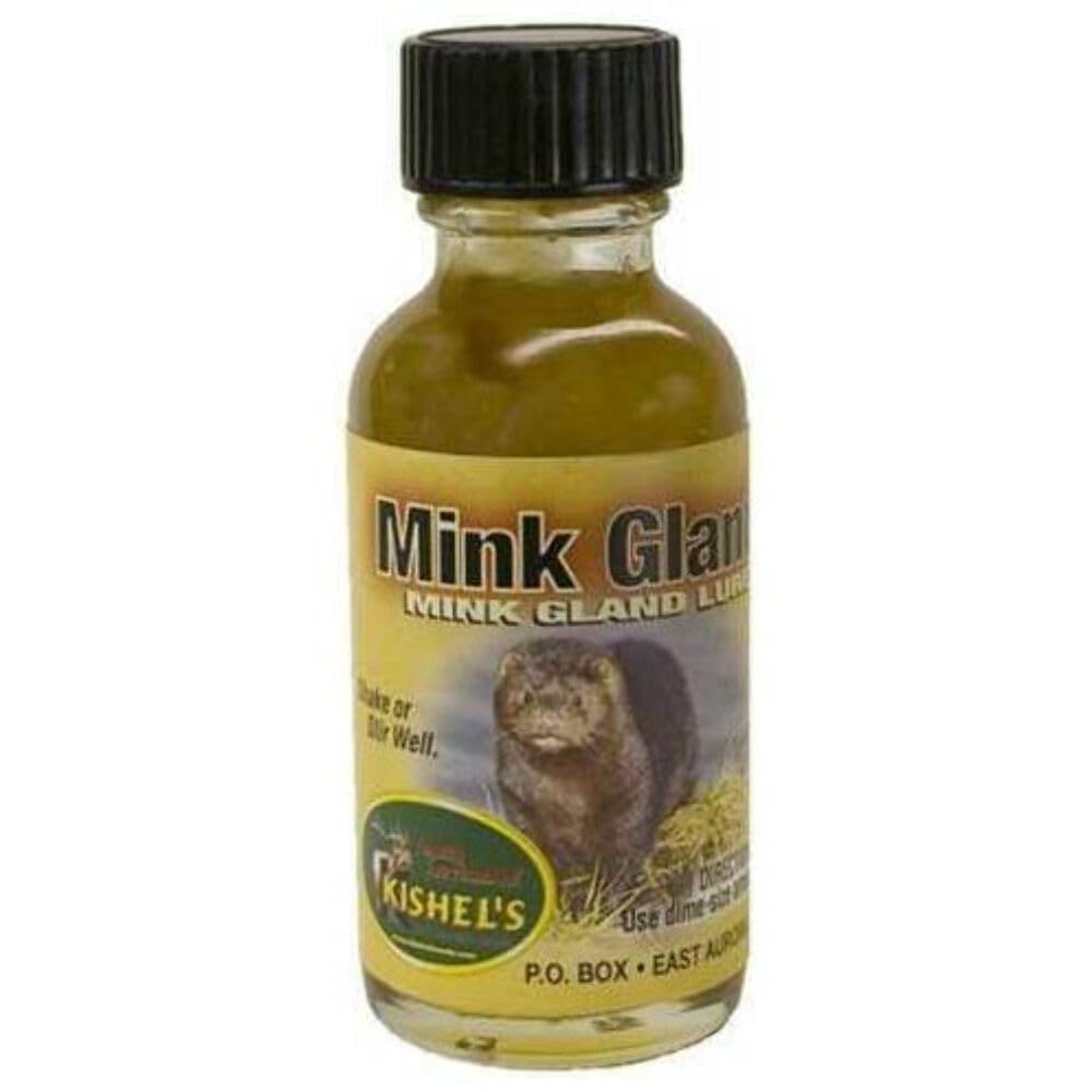 Kishel's mink gland lure bottle for outdoor tracking with long-lasting scent