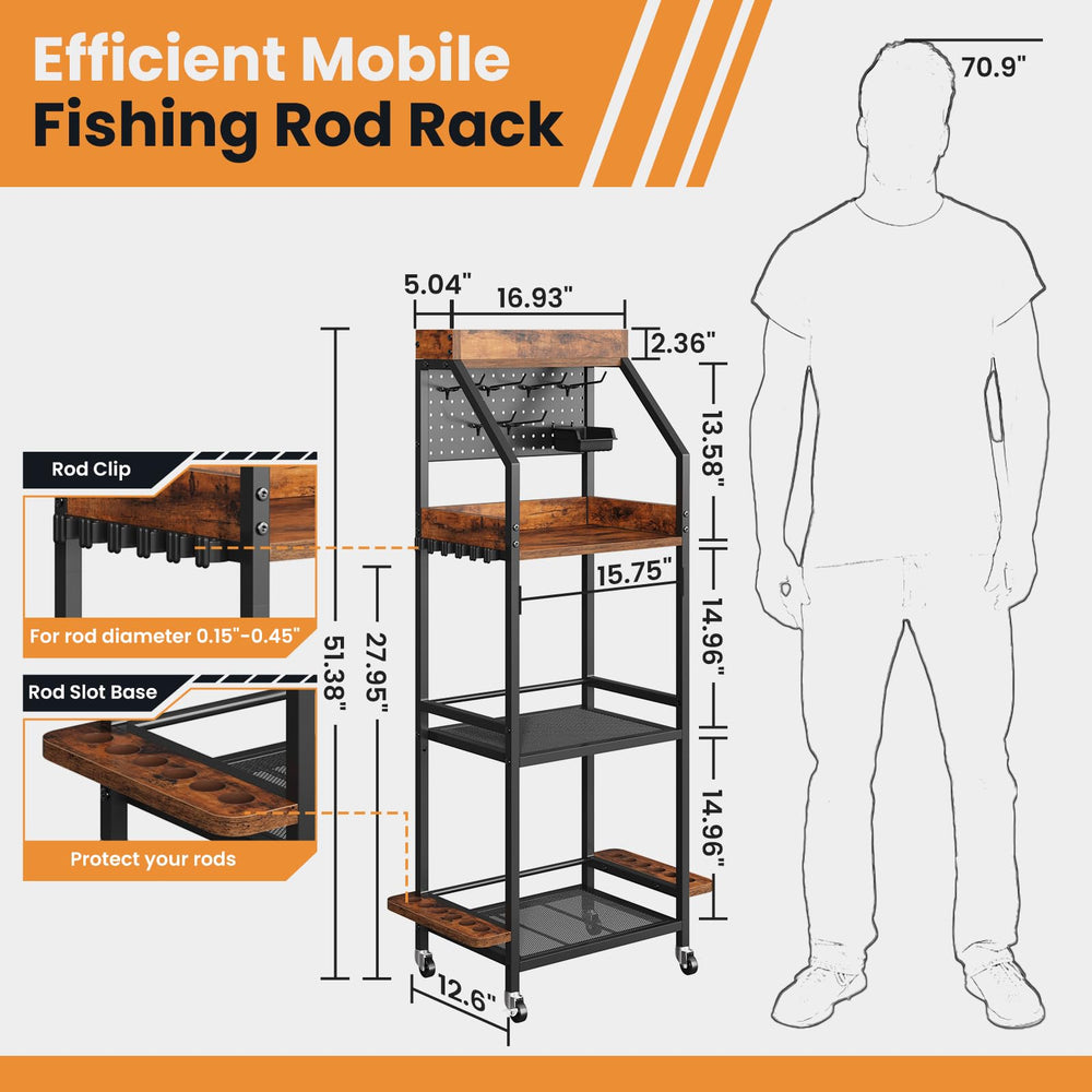 KITIVIALA pegboard with hooks shows flexible organization for lures and lines.
