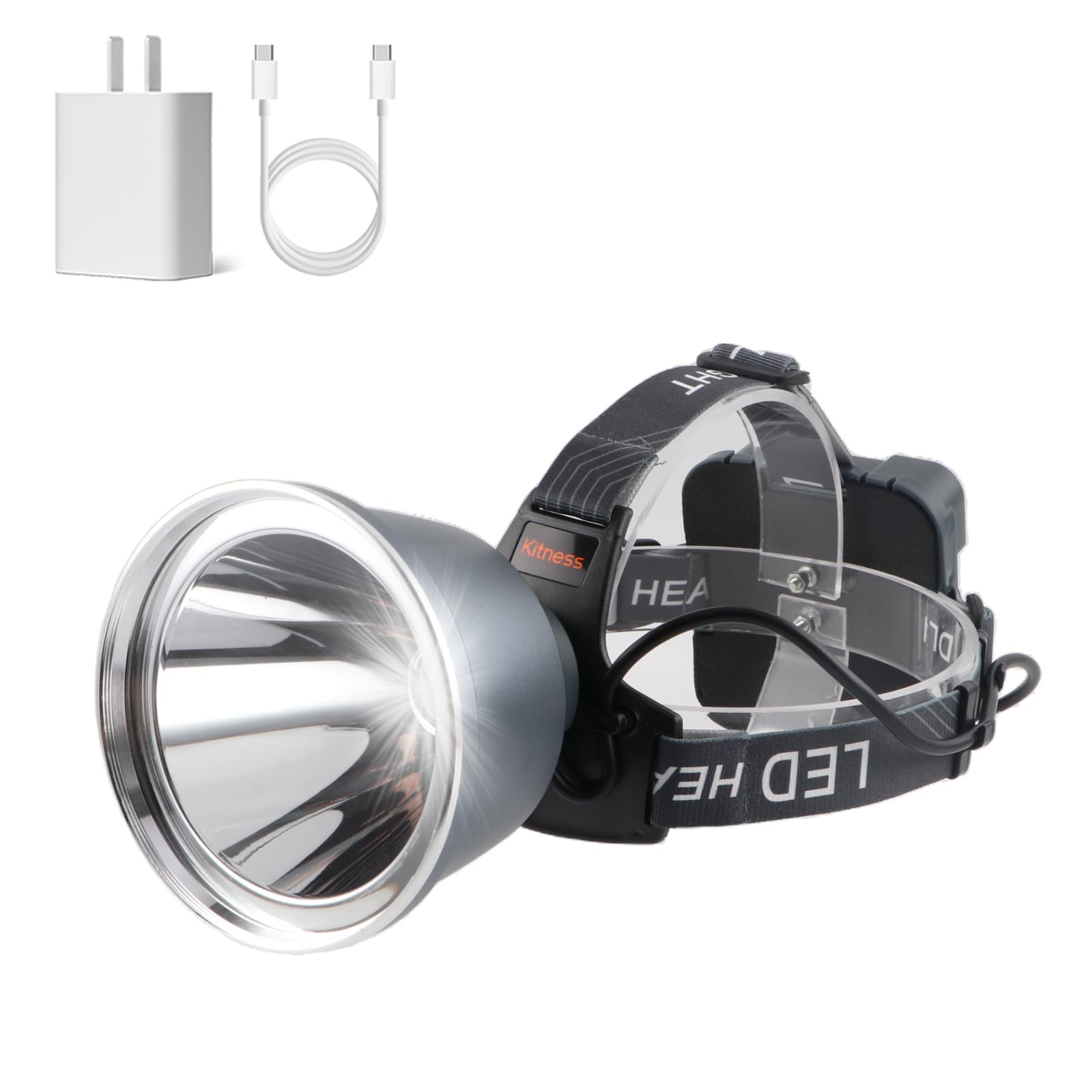 Kitness headlamp front light for clear night visibility during hikes