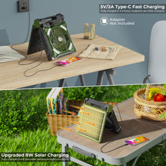 KITWLEMEN camping fan four speeds tailor airflow for comfort.