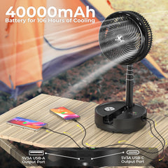 KITWLEMEN oscillating camping fan with wide coverage suitable for tents and RVs