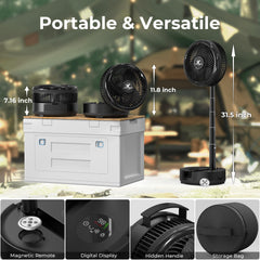 KITWLEMEN camping fan fully assembled, built for outdoor use and reliable performance
