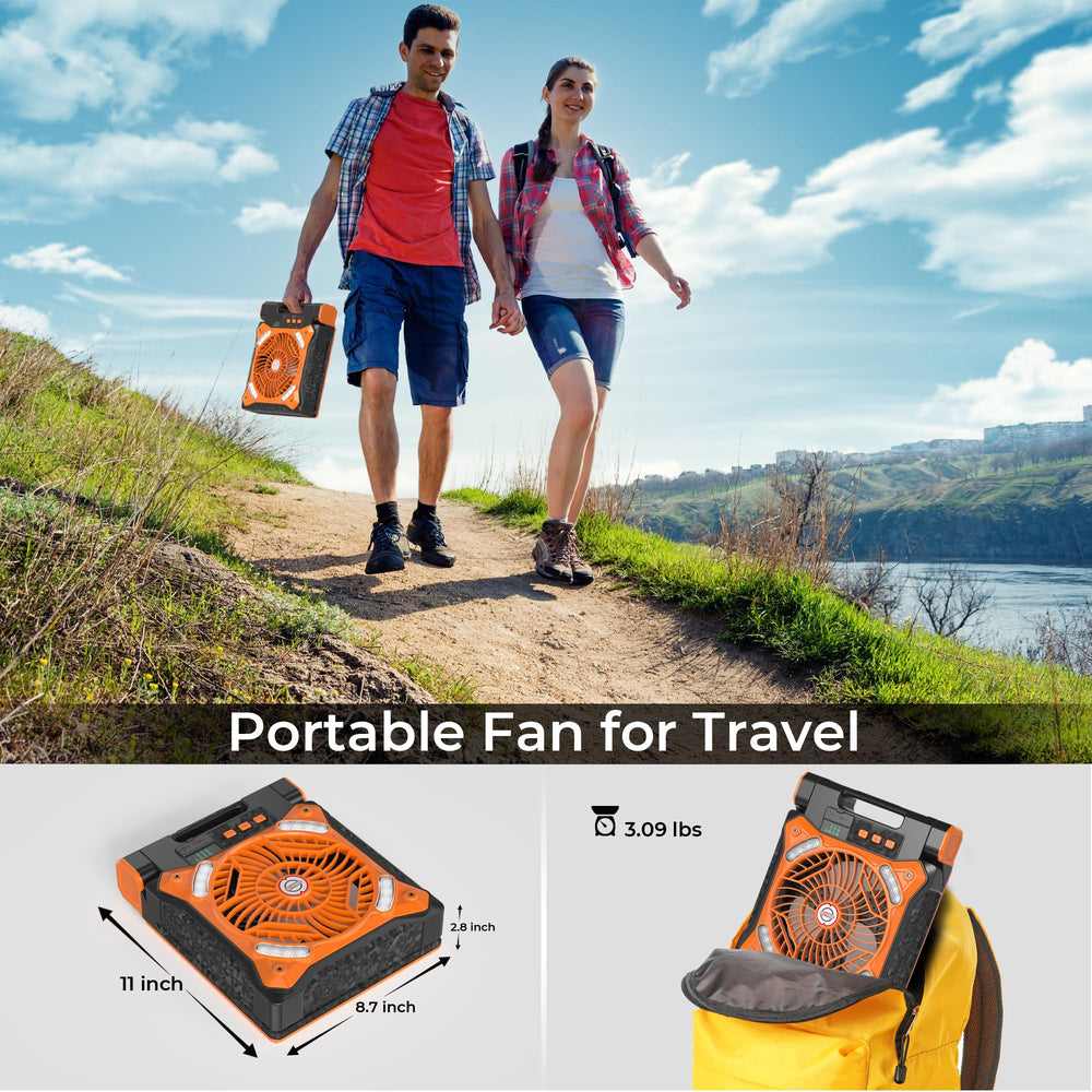 Kitwlemen compact desk fan for on-table use during work or camping.