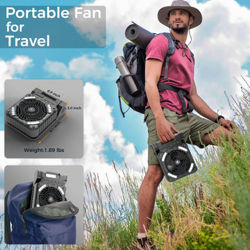 KITWLEMEN Fan USB port enables phone charging outdoors.