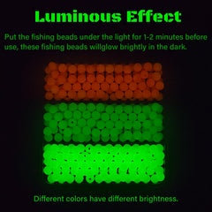 KJEIM 6mm glow beads pack in red, green, and light white