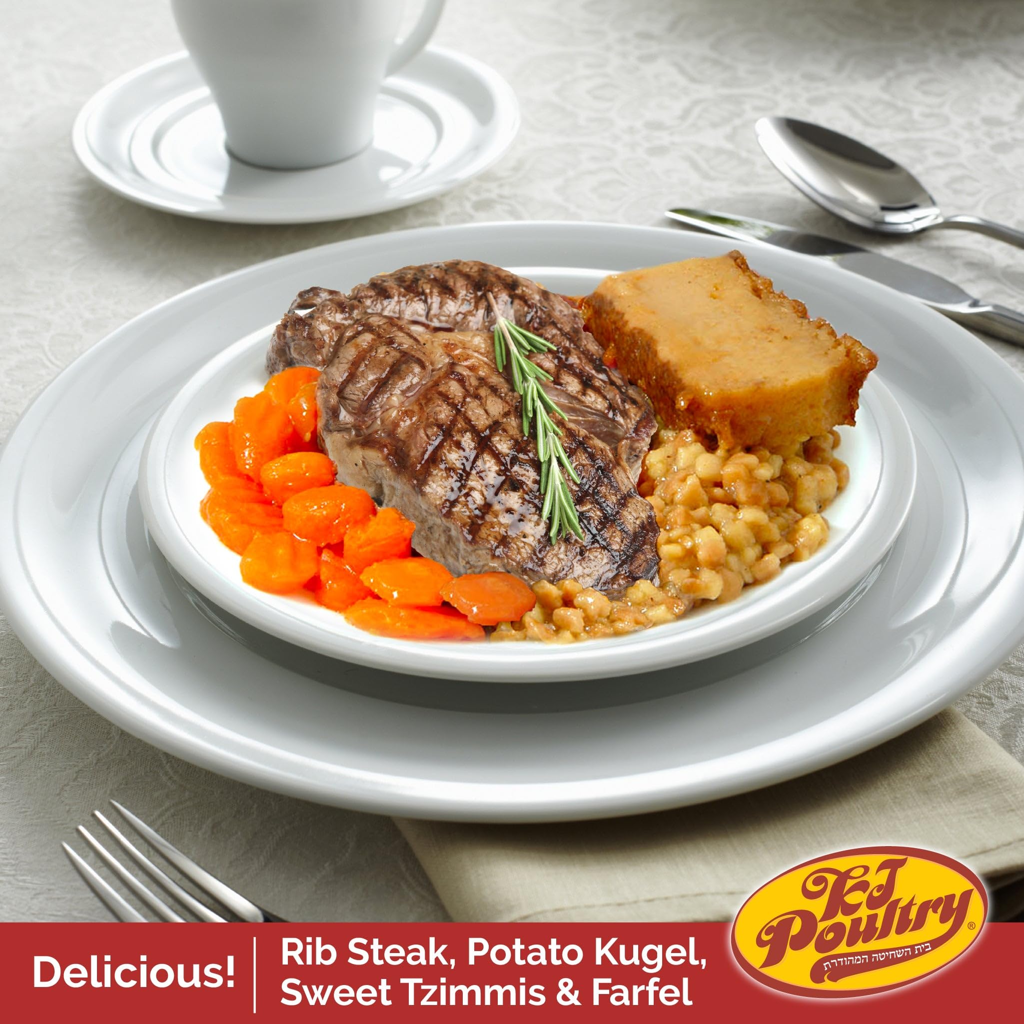 KJ Poultry glatt-kosher OU-certified meals demonstrate trusted certification for strict dietary observance.