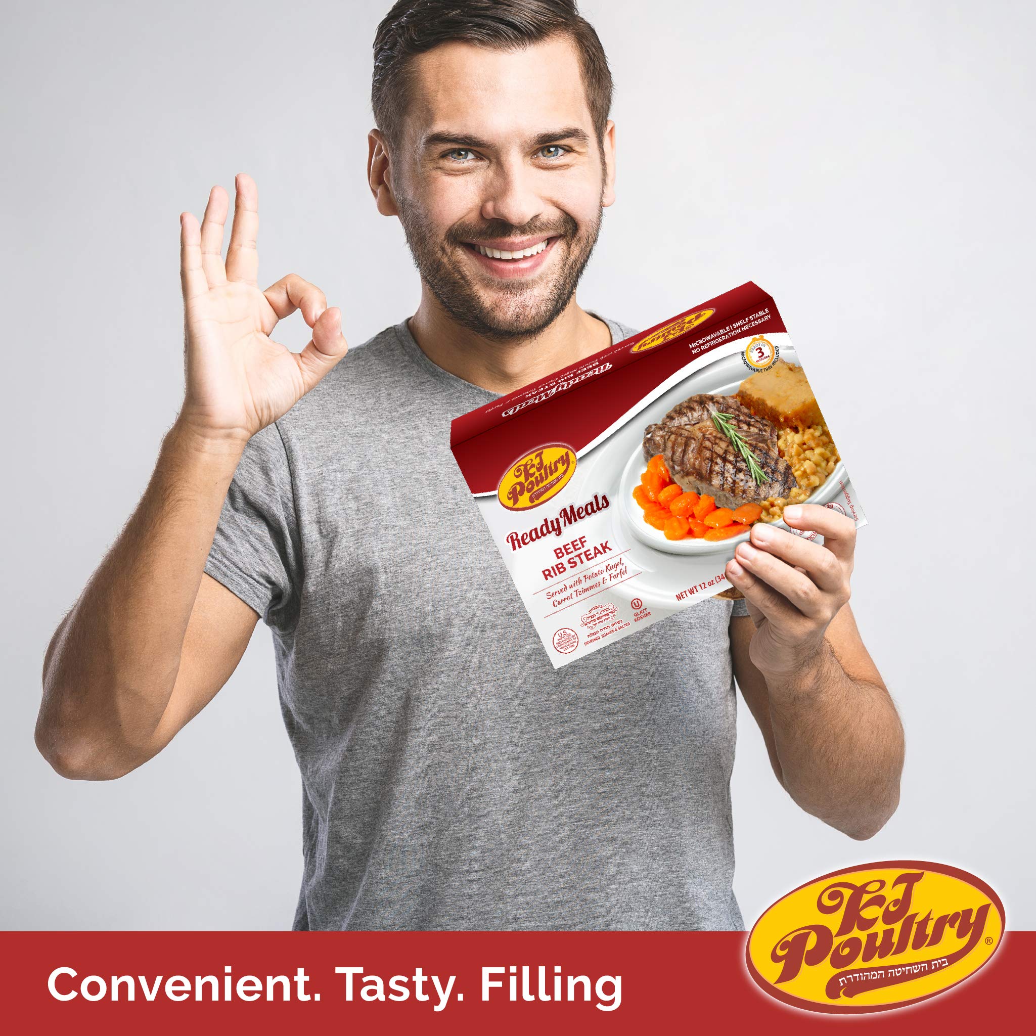 KJ Poultry Glatt Kosher OU label on beef variety packaging