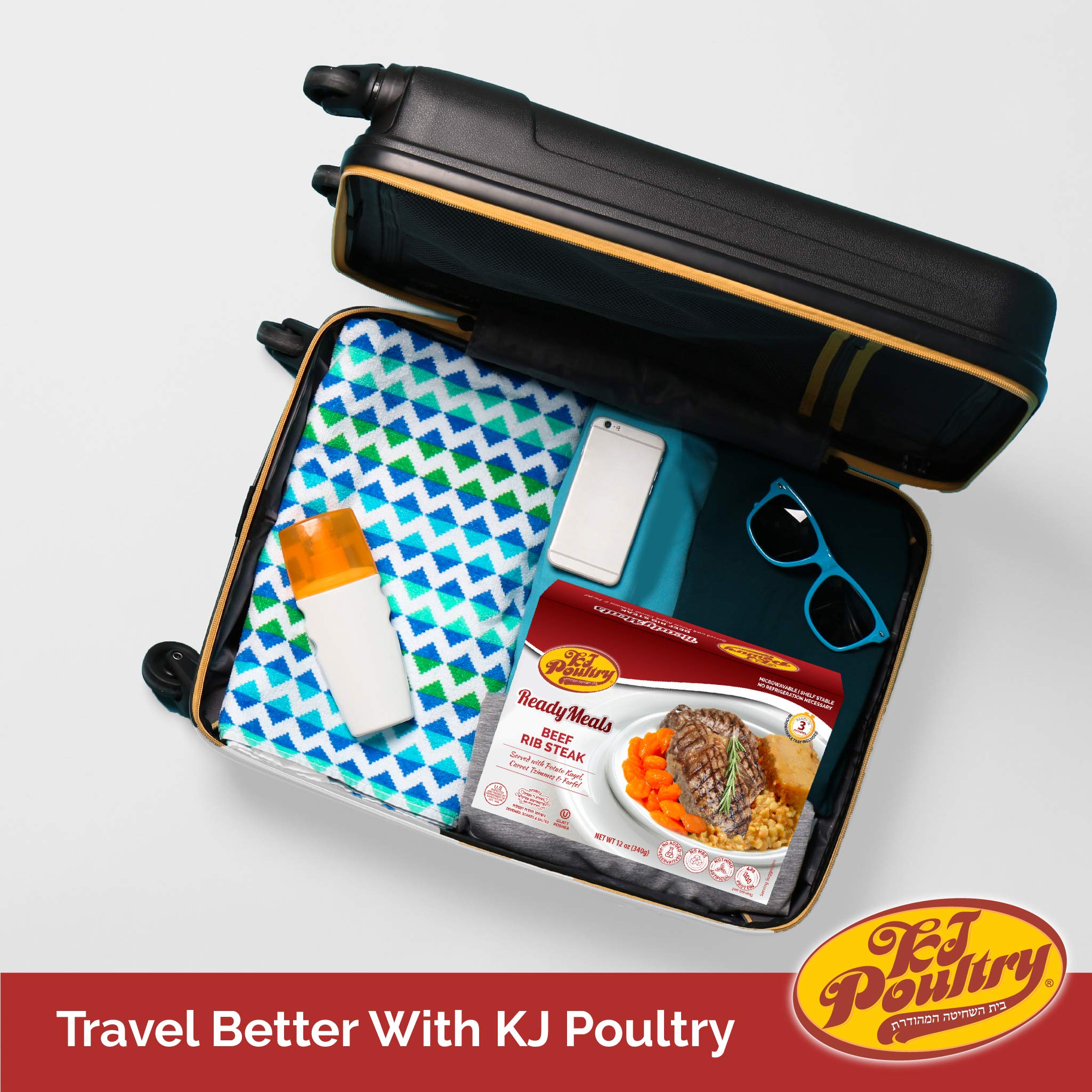 KJ Poultry durable pack is ideal for camping and travel with shelf-stable meals.