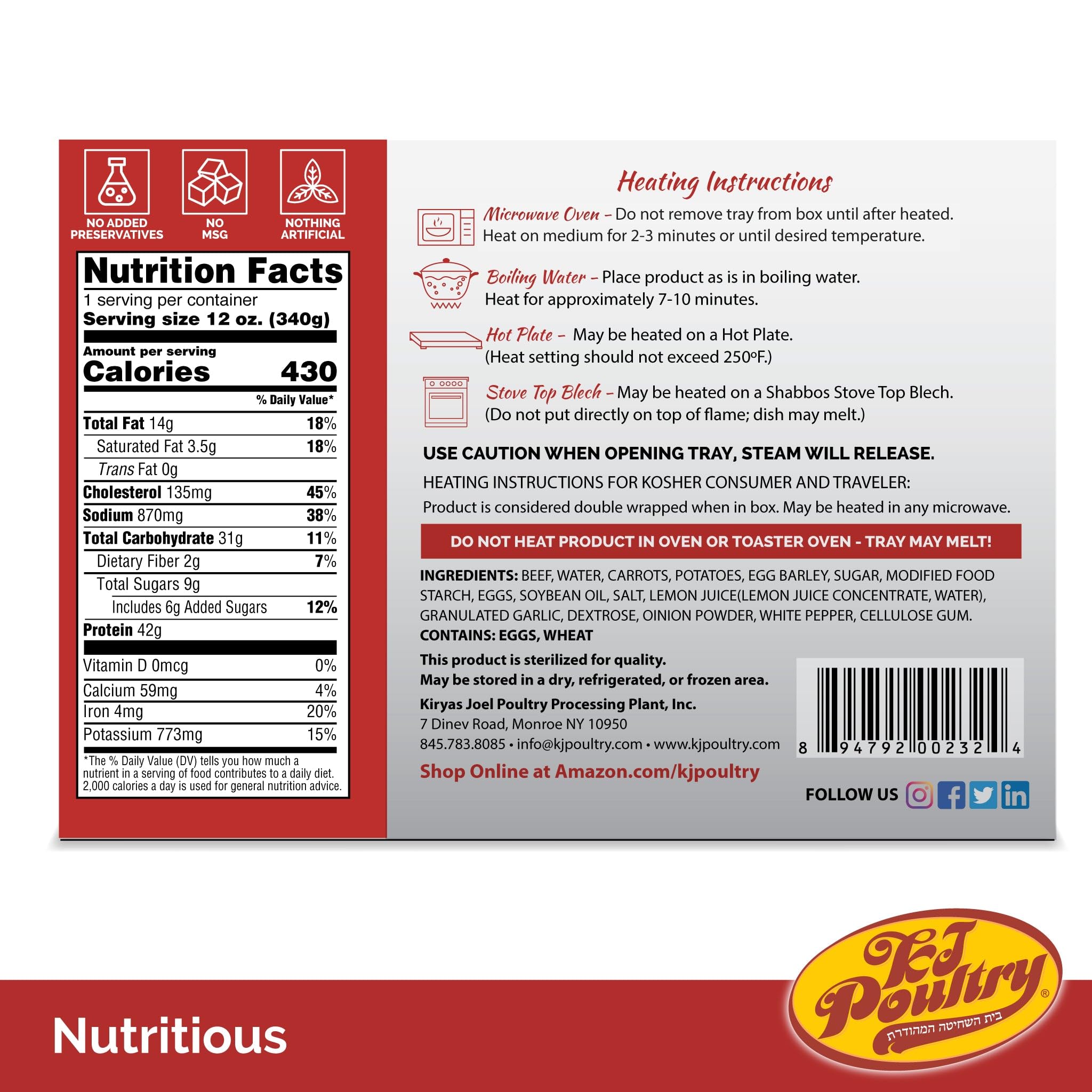KJ Poultry microwave-ready tray highlights quick heat and serve convenience