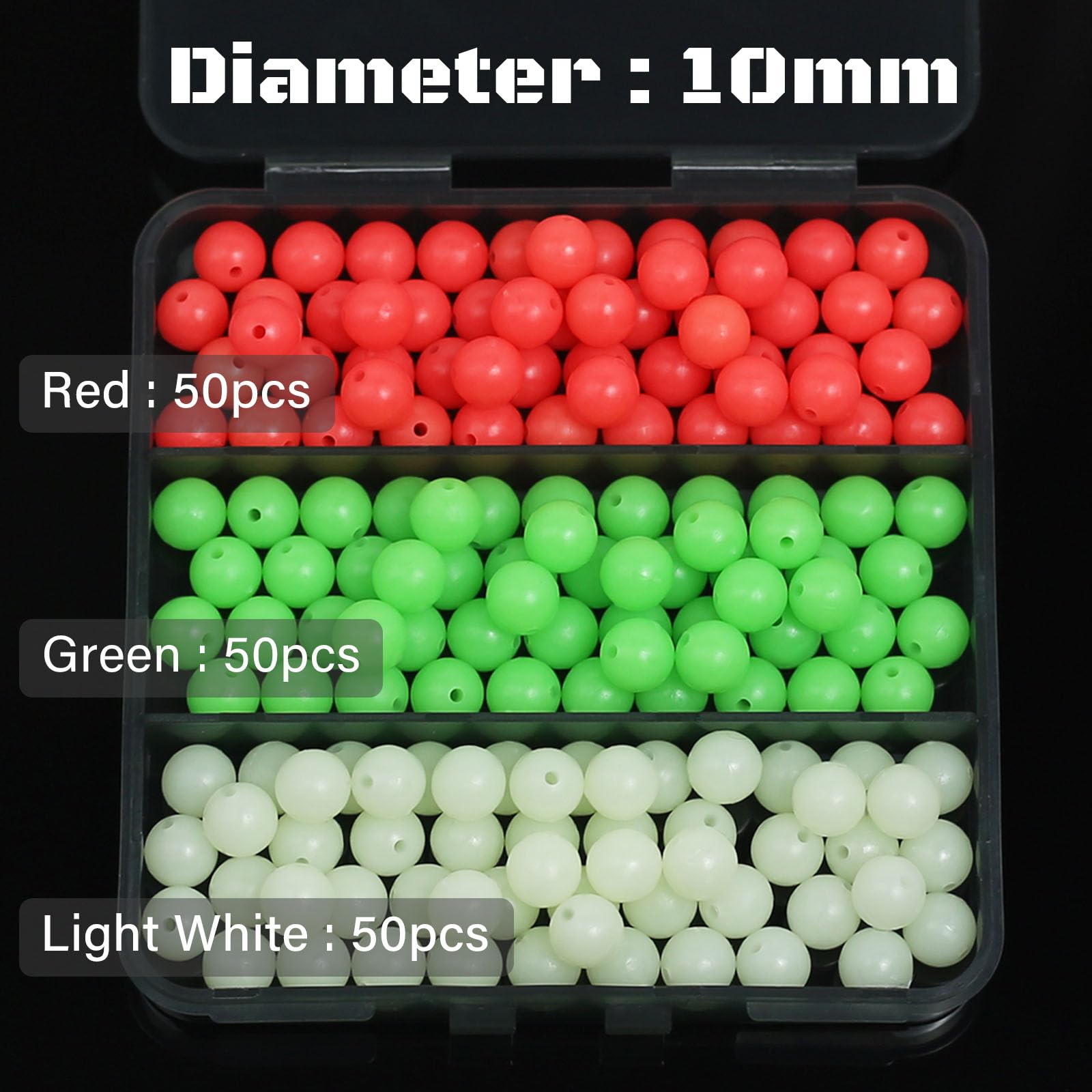 KJEIM packaging box displaying three bead sizes and colors