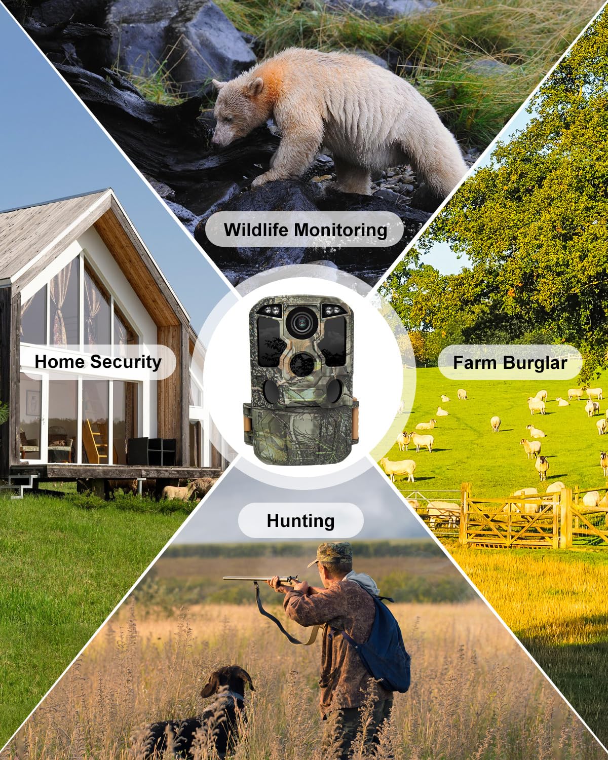 KJK Trail Camera includes 64GB memory card for immediate storage.