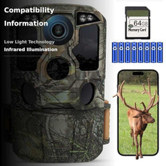 KJK Trail Camera 8K video records high‑resolution wildlife moments with audio.