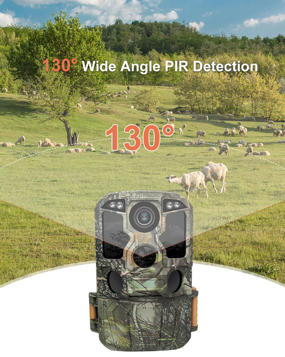 KJK Trail Camera IP67 waterproof design resists rain and dust.