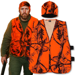 Klarny Outdoors camo orange hat enhances visibility and warmth for early-morning hunts