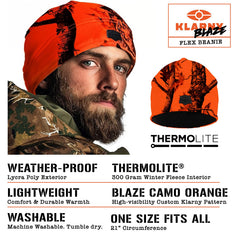 Klarny Outdoors camo orange vest provides insulation and camouflage in brushy terrain