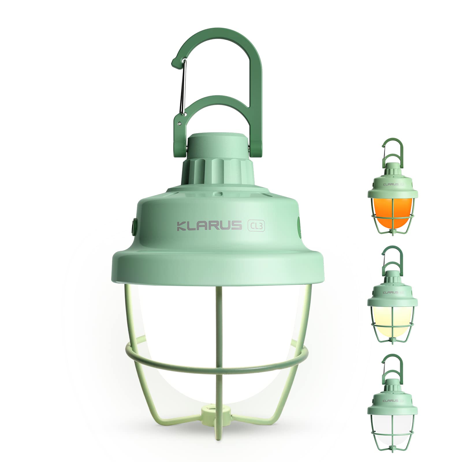 klarus CL3 Nut camping light hung from canopy for warm ambient lighting.