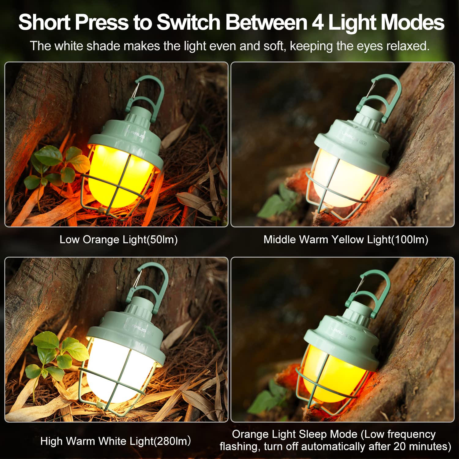 klarus CL3 Nut on the table creates cozy camping ambience and easy reach.