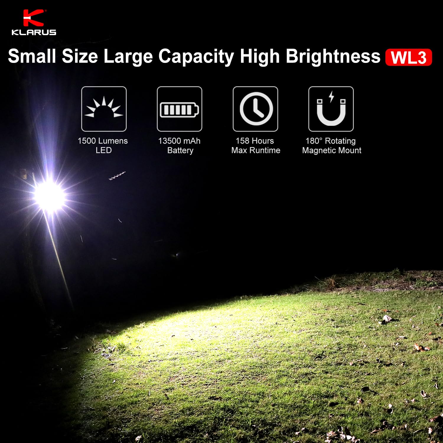 Klarus WL3 180-degree rotation enables precise light direction for cooking or map reading.