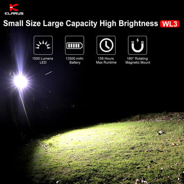 Klarus WL3 180-degree rotation enables precise light direction for cooking or map reading.