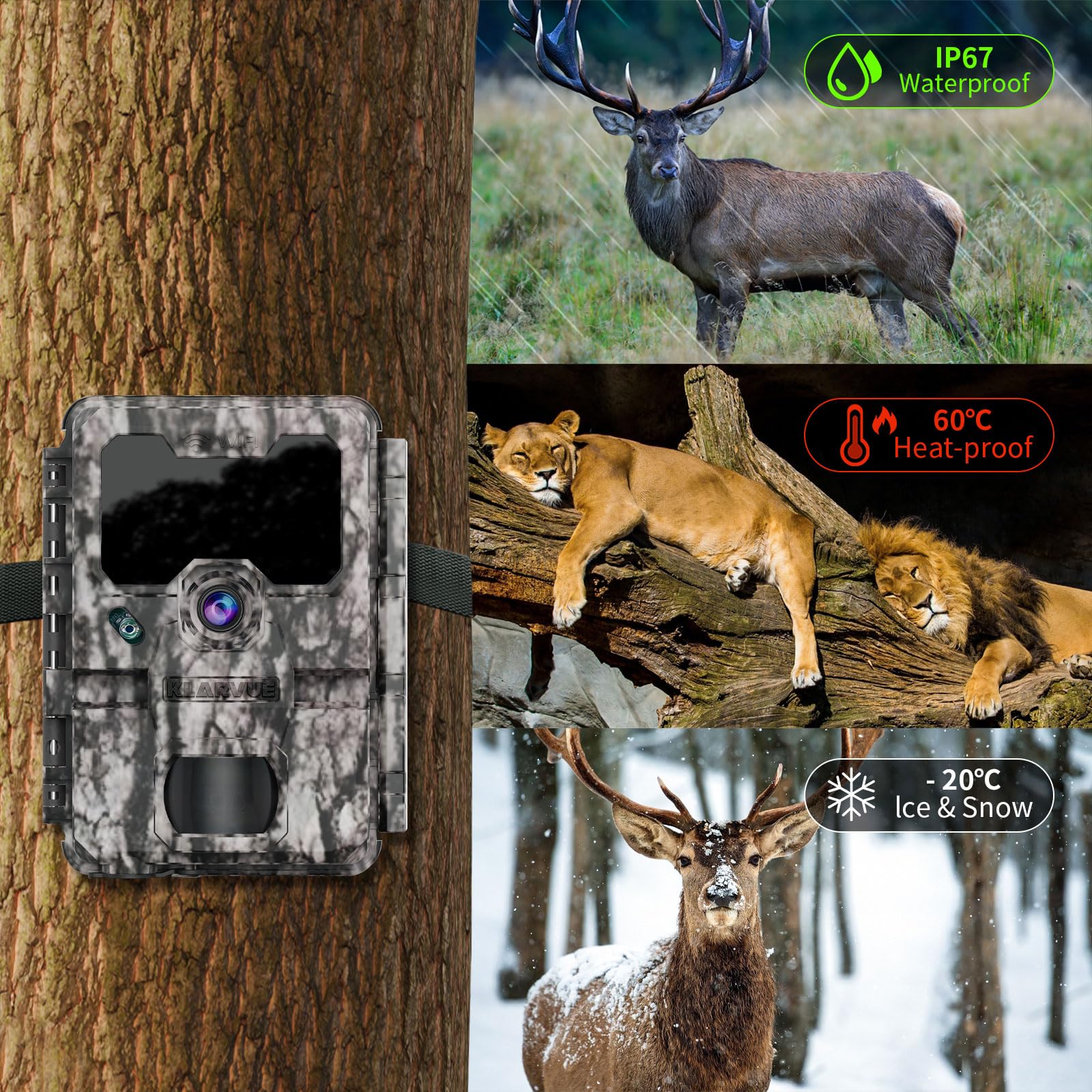 KLARVUE Guardian Pro no-glow night vision extends monitoring distance up to 100 ft