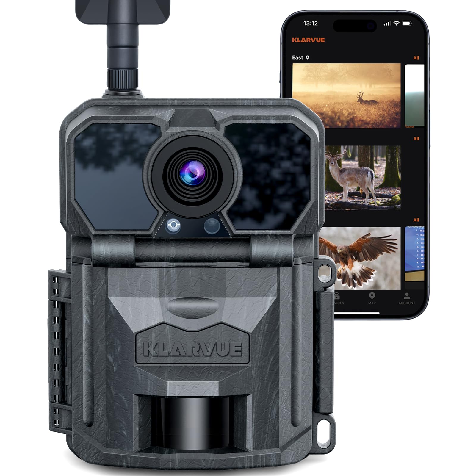 KLARVUE Ranger Pro front view shows rugged field camera for wildlife monitoring