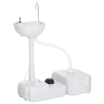 Kleankin portable camping sink with 4.5 gallon tank for convenient outdoor handwashing.