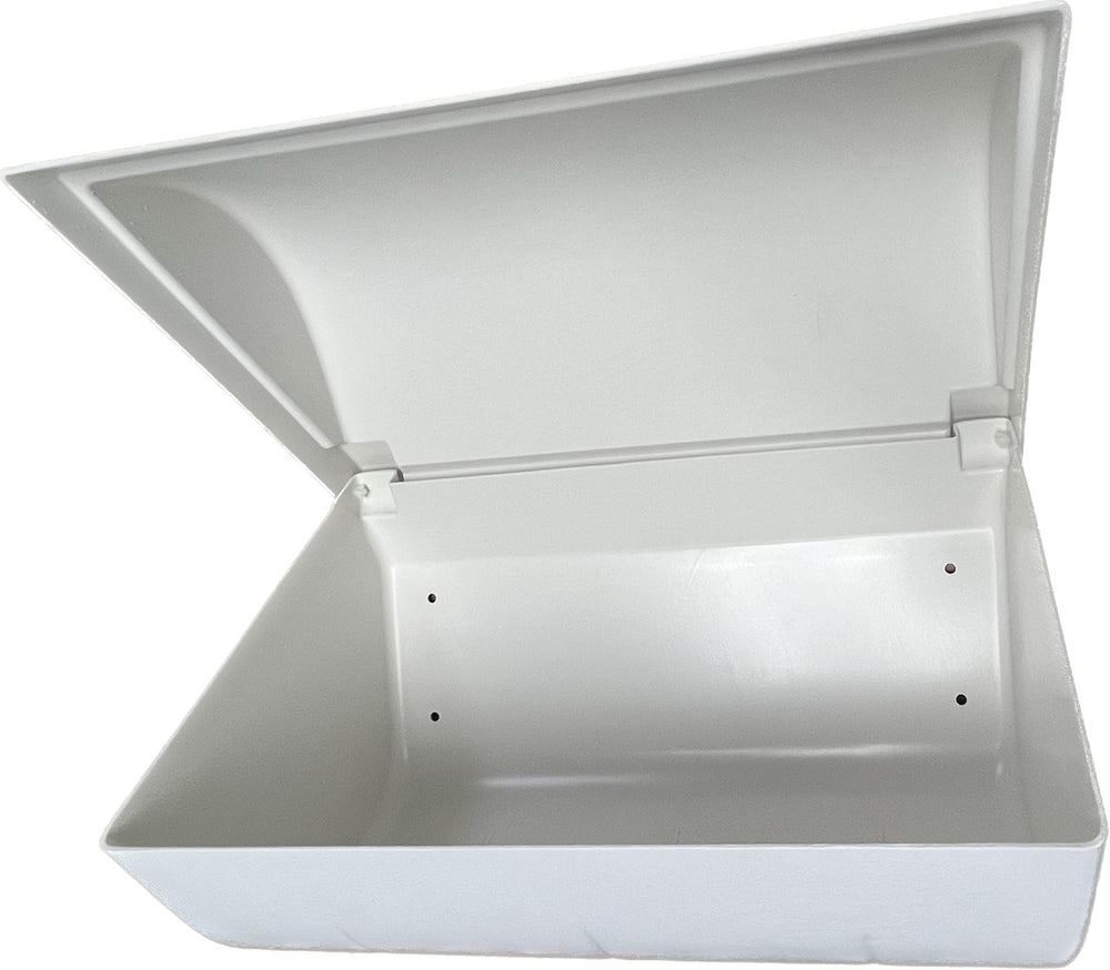 KLEARSTAND white outdoor holder suited for boats and RVs to reduce mess.