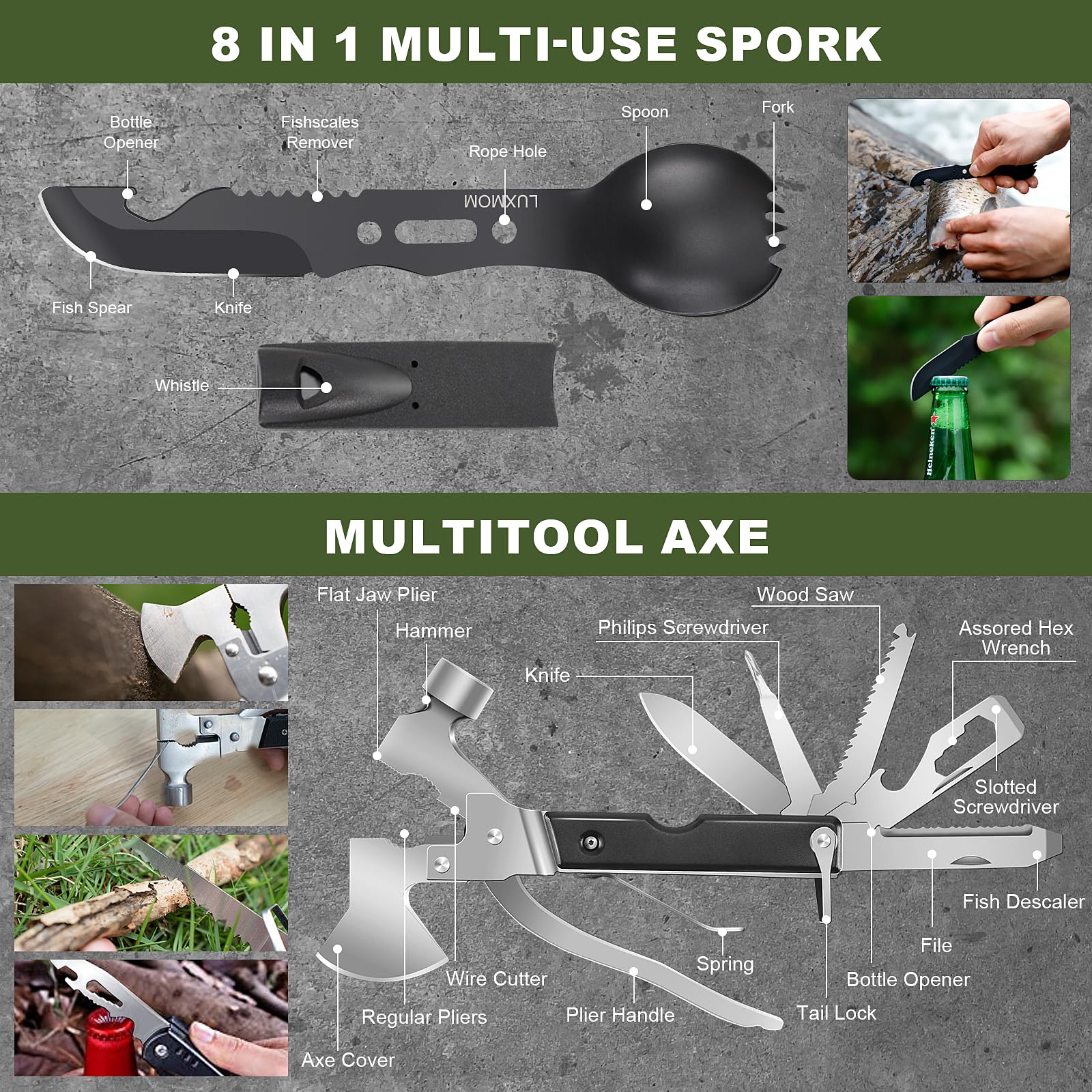 Kleclcw Emergency tools & flashlight – reliable outdoor survival gear.