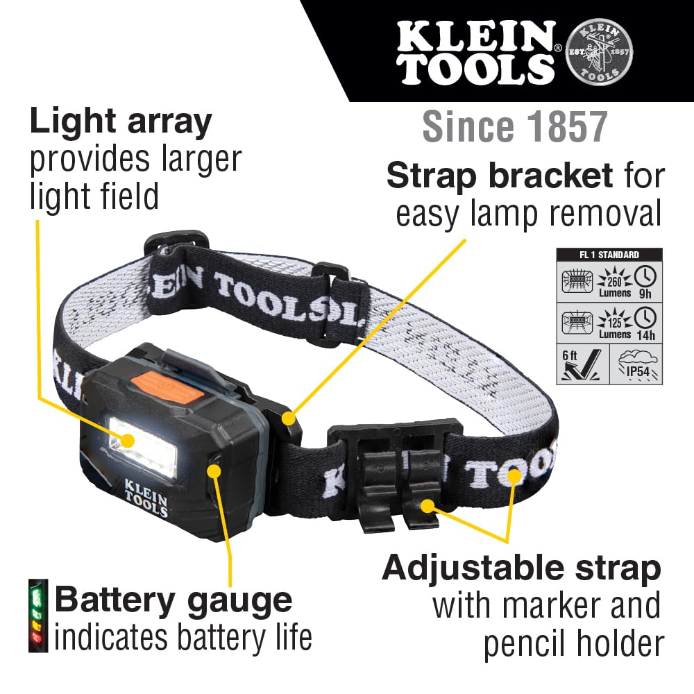 Klein Tools 56049 battery gauge indicator shows charge level