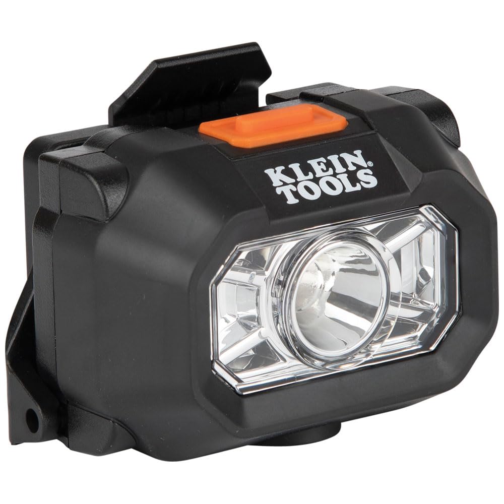 Klein Tools 60156 headlamp front-mount on a hard hat for hands-free illumination