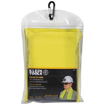 Klein Tools cooling towel dimensions 13 x 29.5 inches for versatile placement.