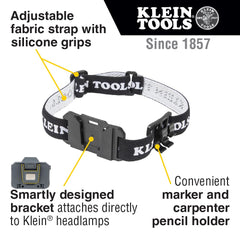 Klein Tools fabric strap weave detail showing comfortable secure fit for all-day use.
