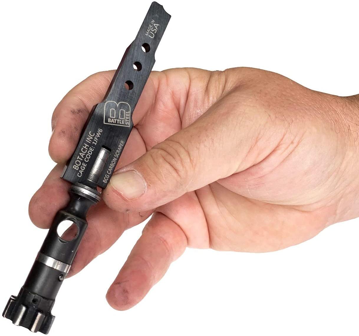 Carbon scraper with black Ozide matte finish