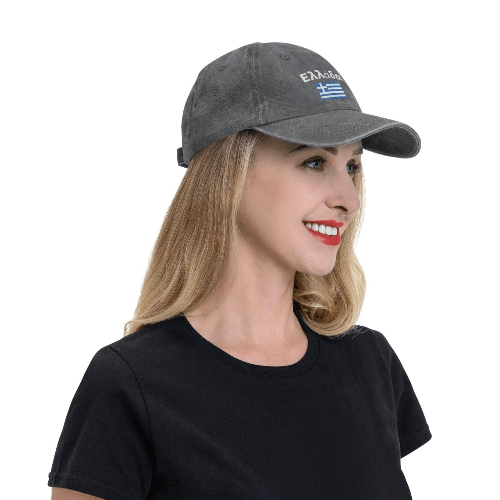 KLIUXBF Greece flag logo cap adds heritage flair to everyday outfits.