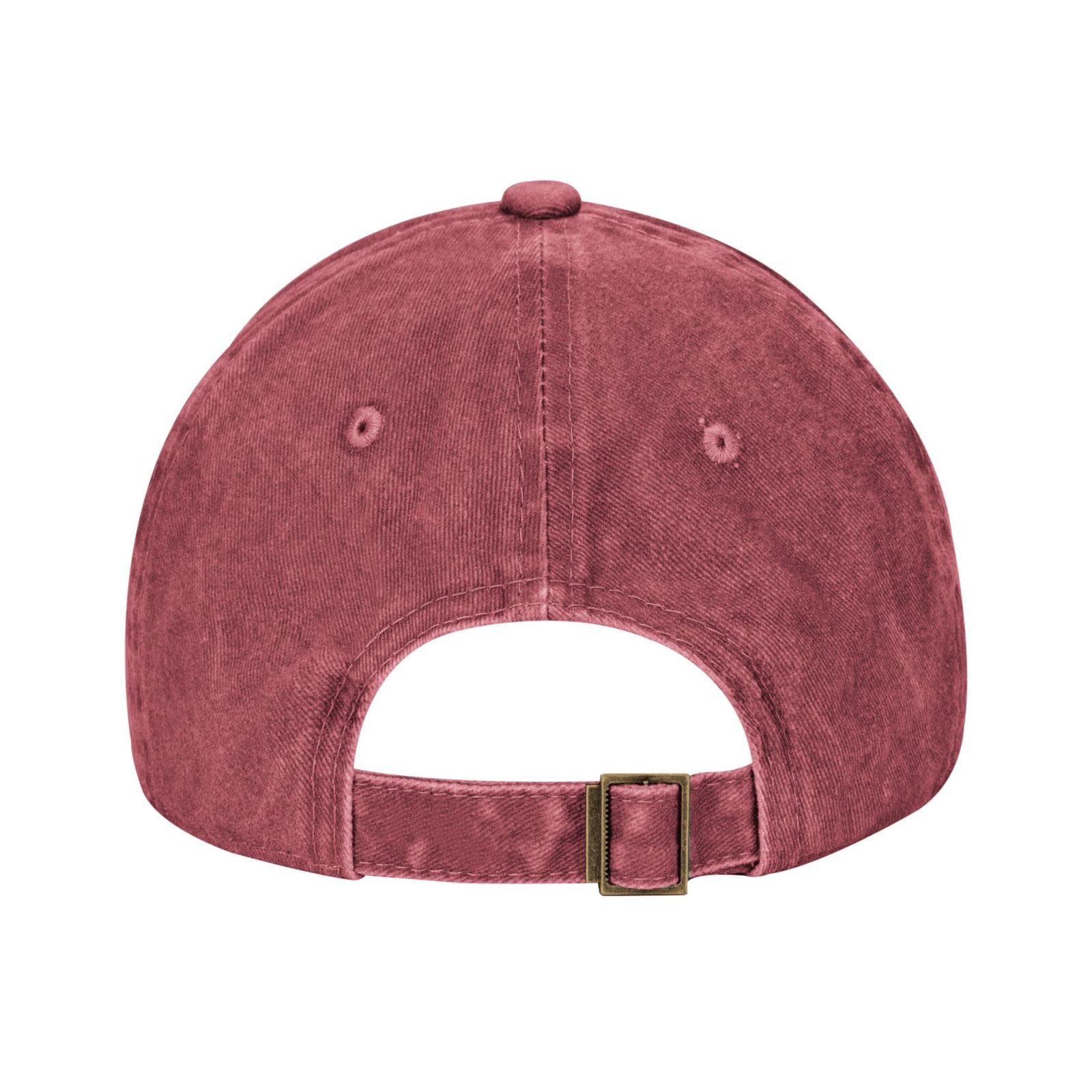 KLIUXBF washed denim cap brim closeup shows sturdy stitching and timeless design.