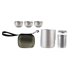 KLKCMS Titanium Tea Set teapot for travel, compact and easy to carry
