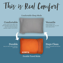 Klymit Drift shredded memory foam fill adapts for personalized softness.