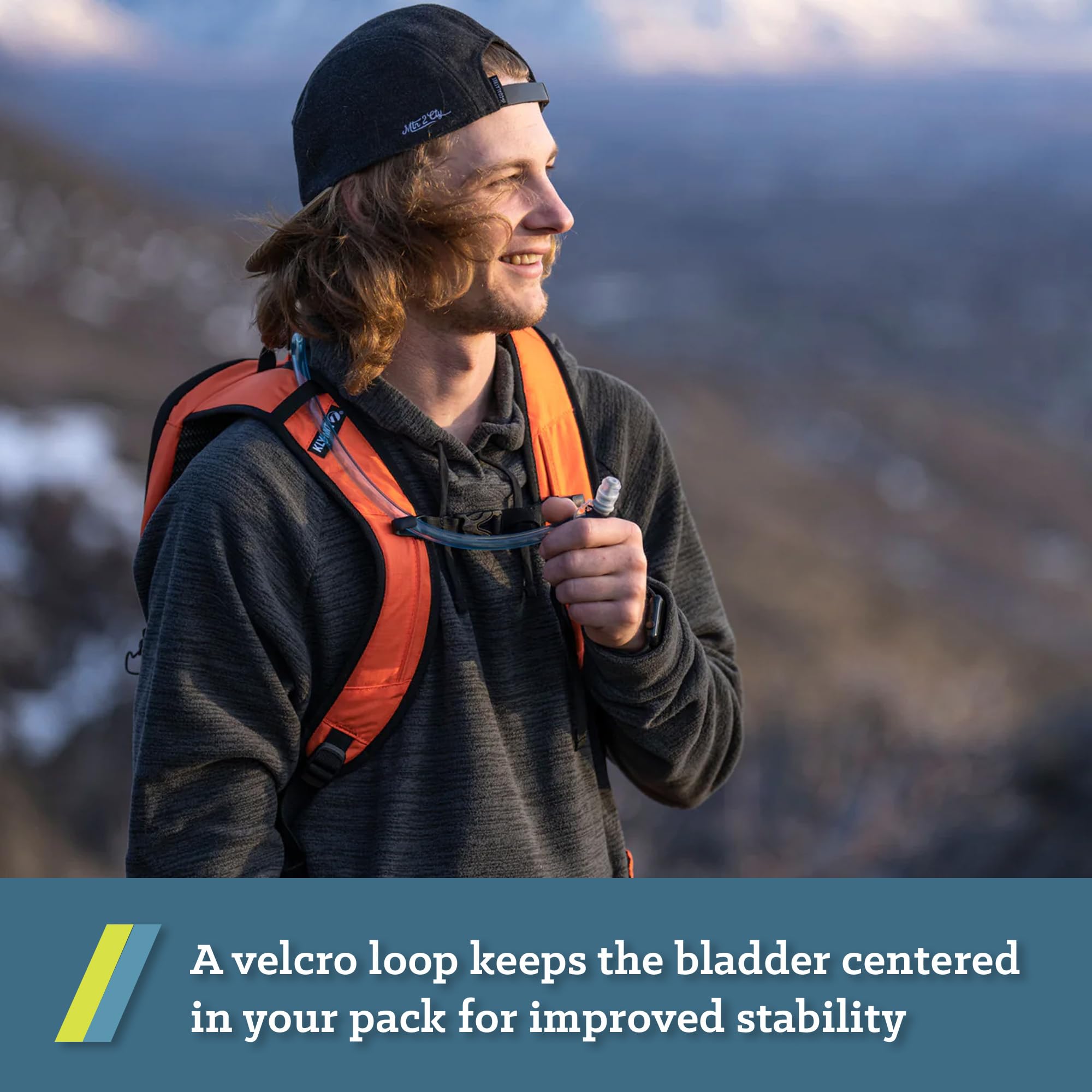 KLYMIT Echo 12L foam back panel promotes comfort on long treks