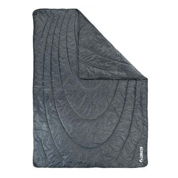 Klymit Horizon Travel Blanket shows water-resistant fabric for outdoor use