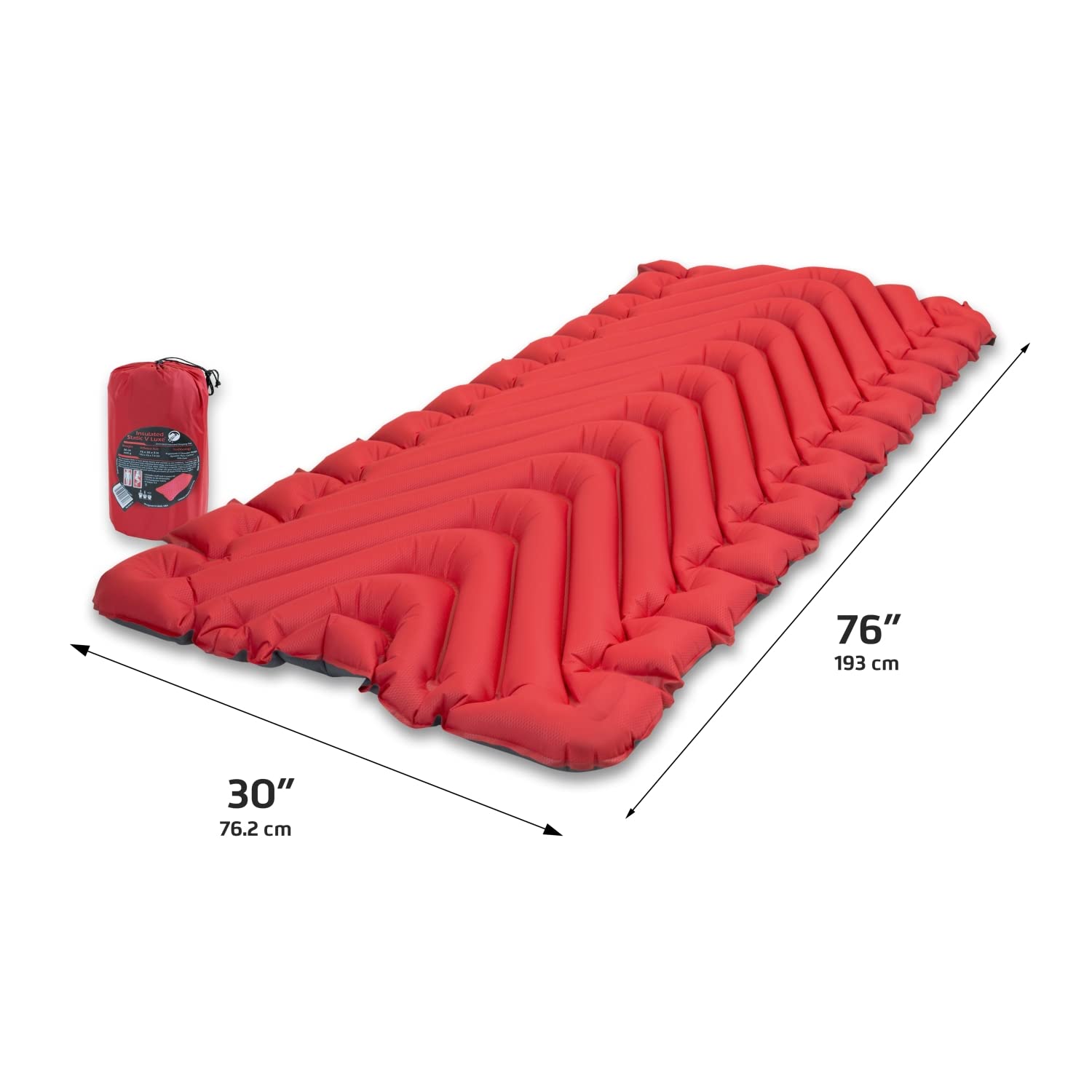 Klymit Insulated Static V Luxe packed compactly fits a backpack for travel
