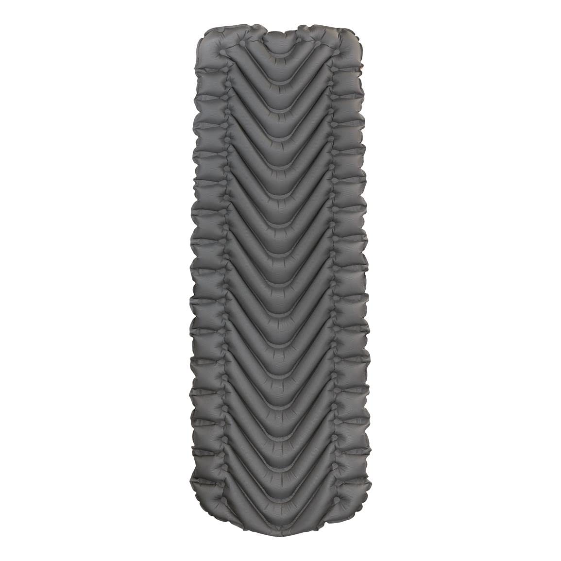 Close-up of 75D fabric on Klymit pad highlighting durability for outdoor use