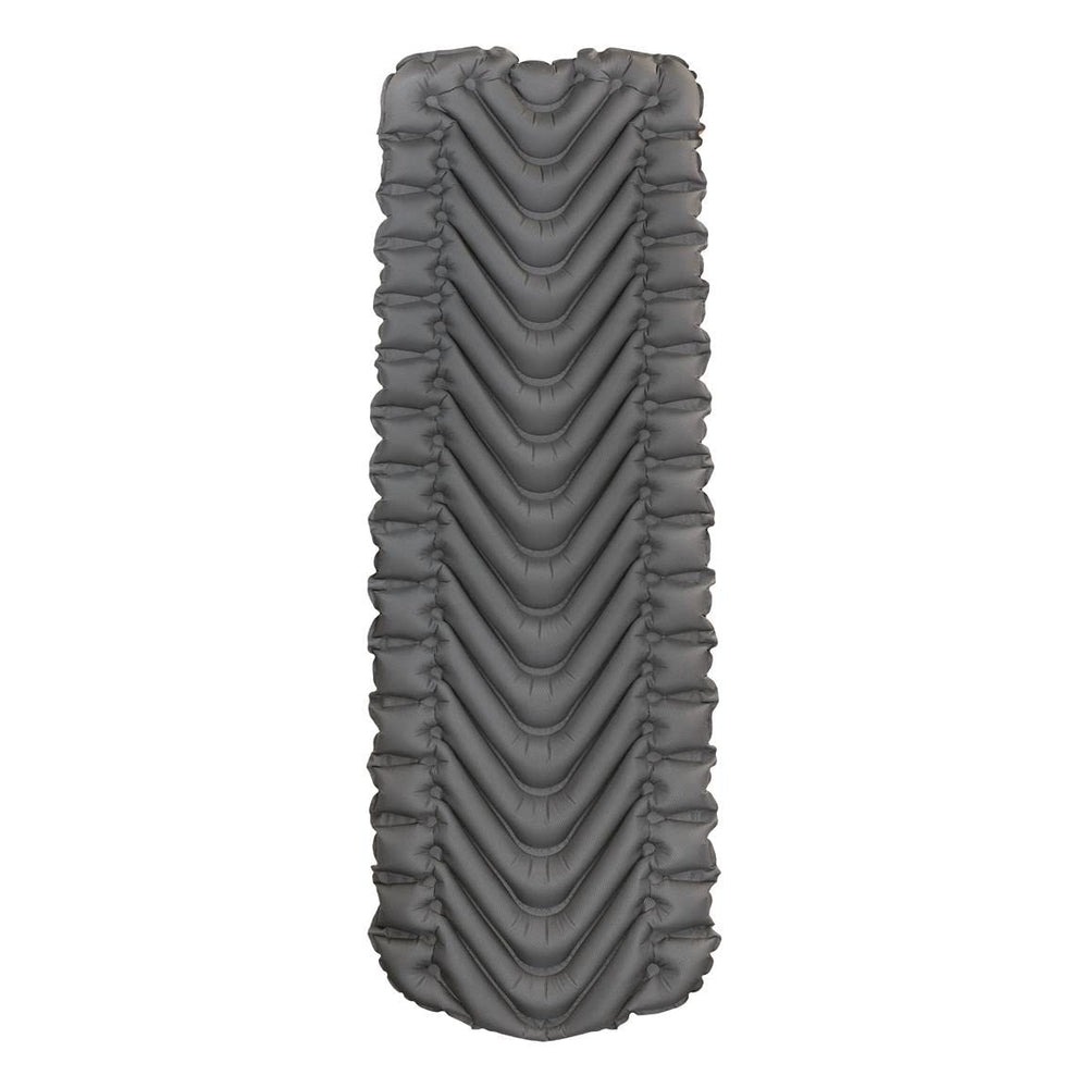 Close-up of 75D fabric on Klymit pad highlighting durability for outdoor use