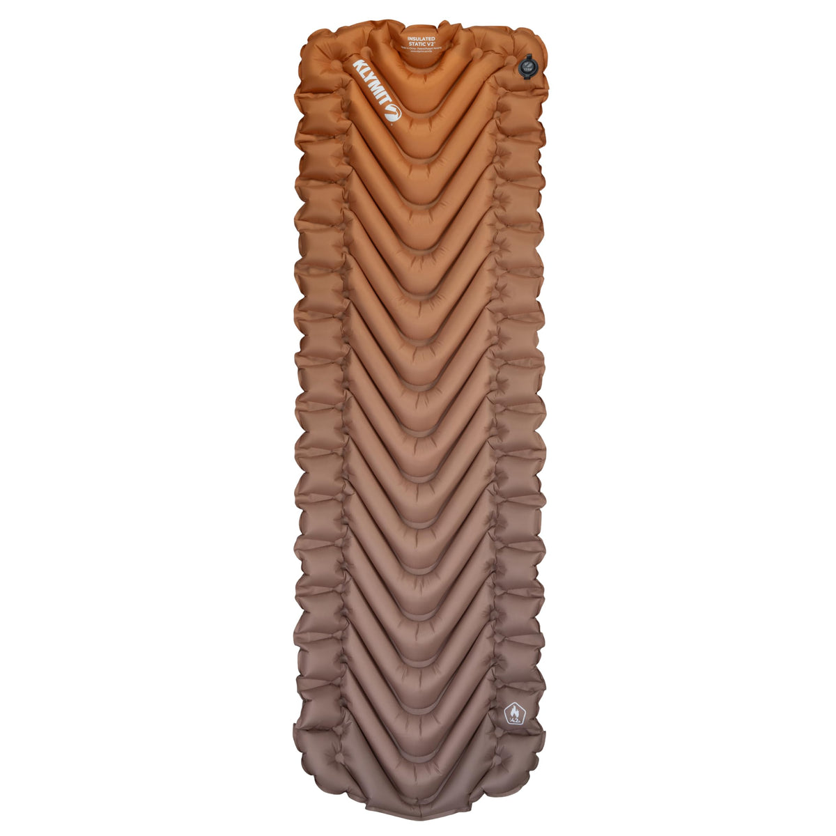 KLYMIT Insulated Static V2 valve for quick inflation and easy setup on camping trips.