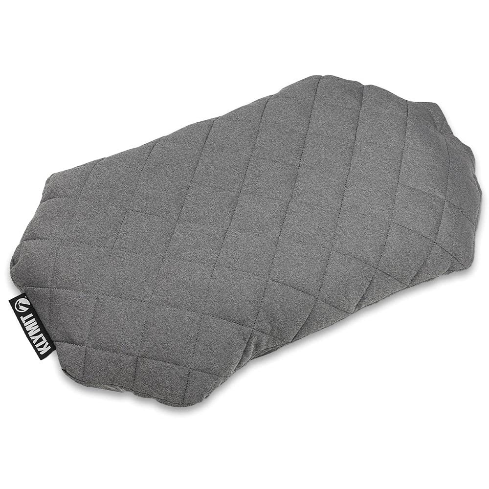 Klymit Luxe Travel Pillow inflated for neck support during flight