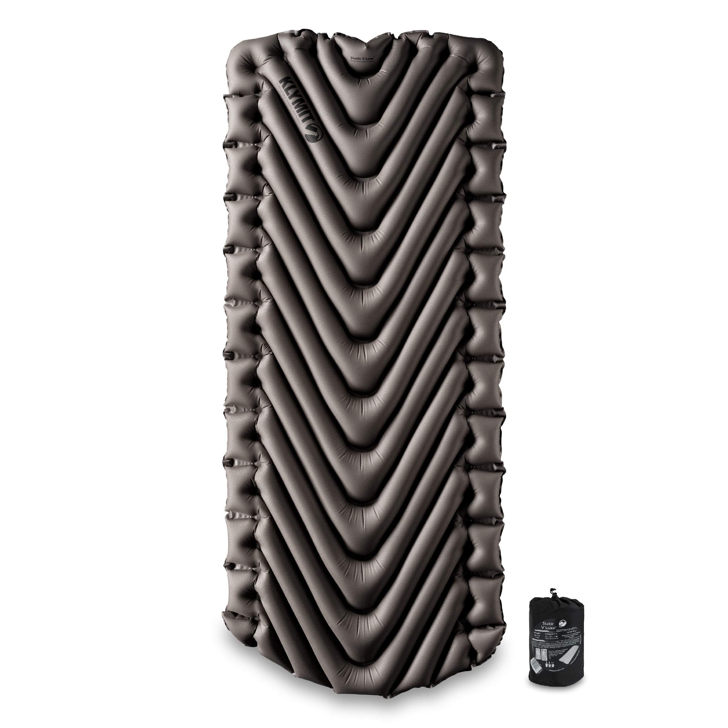 Klymit Static V Luxe fully inflated for versatile sleeping positions.