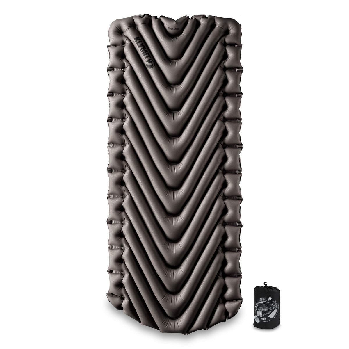Klymit Static V Luxe fully inflated for versatile sleeping positions.