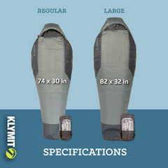 Klymit Wild Aspen draft tube keeps cold air out for better sleep.