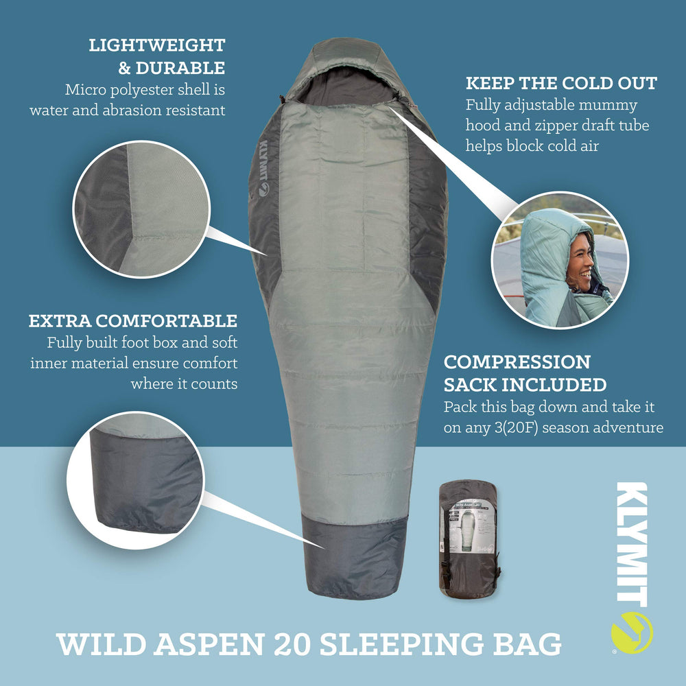 Klymit Wild Aspen foot box enhances comfort on cold nights.