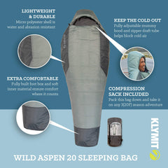 Klymit Wild Aspen foot box enhances comfort on cold nights.